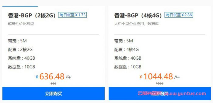 香港云服务器哪家便宜?2核2G/2核4G/4核4G香港vps多少钱?,第1张